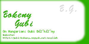 bokeny gubi business card